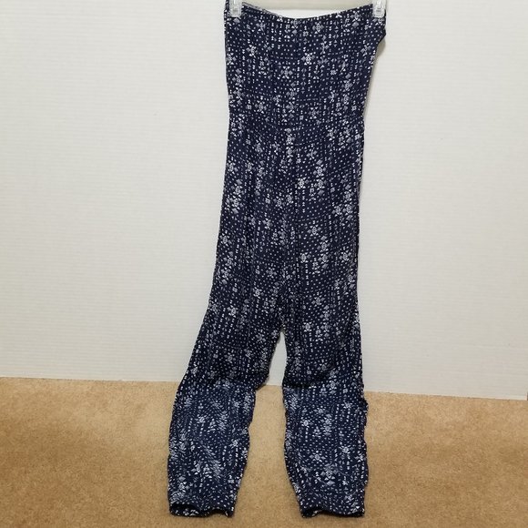 Hollister jumpsuit Small strapless geometric Aztec tribal print ruffle boho - Picture 2 of 12